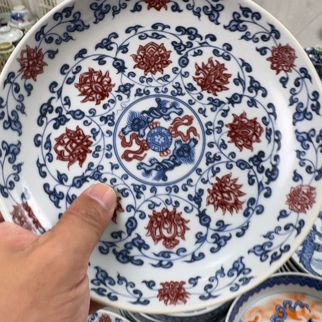 杯釉里红缠枝莲大壶承