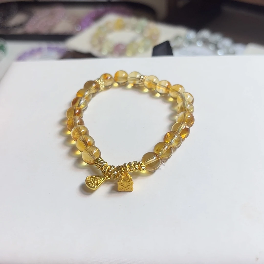 手链水晶未镶嵌黄塔晶8咪