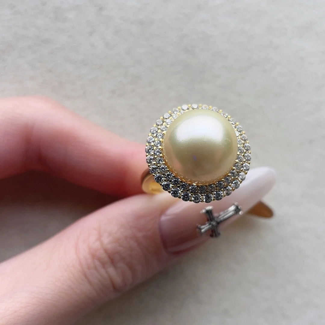 海水珍珠银S925镶嵌戒指89