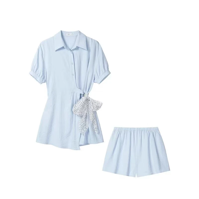 慕兔法式POLO领衬衫短款套装女2025夏季新款小众设计感时尚两件套