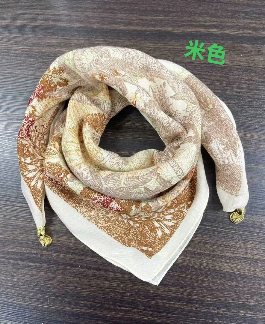 福宝2024磁吸扣围巾方巾女洋气小众暗扣围巾