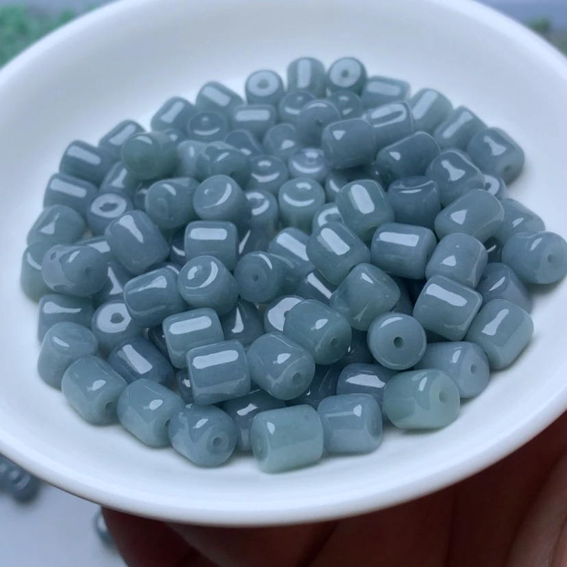 【闪购商品】未镶嵌手链翡翠卡7乘7冰蓝水桶珠50颗