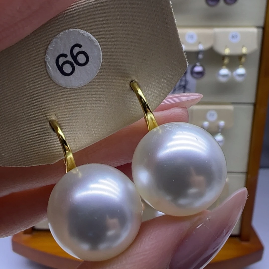 淡水珍珠耳饰18K金镶嵌