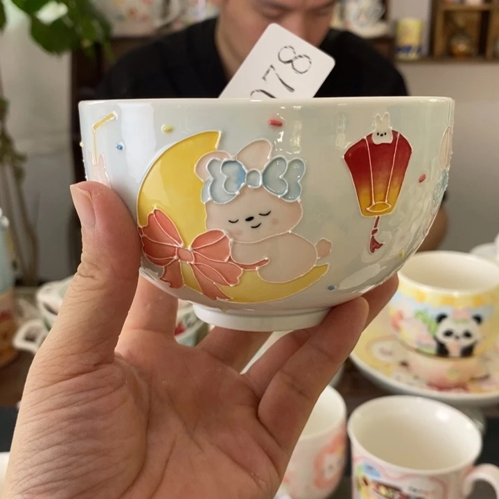 瓷片景德镇釉下彩手绘
