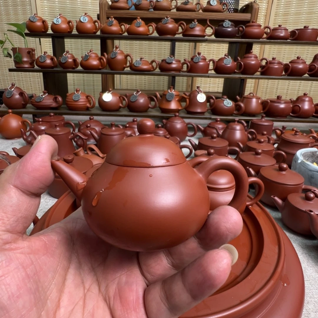 礼***天茶壶紫砂潮州手拉朱泥壶，微瑕不退换