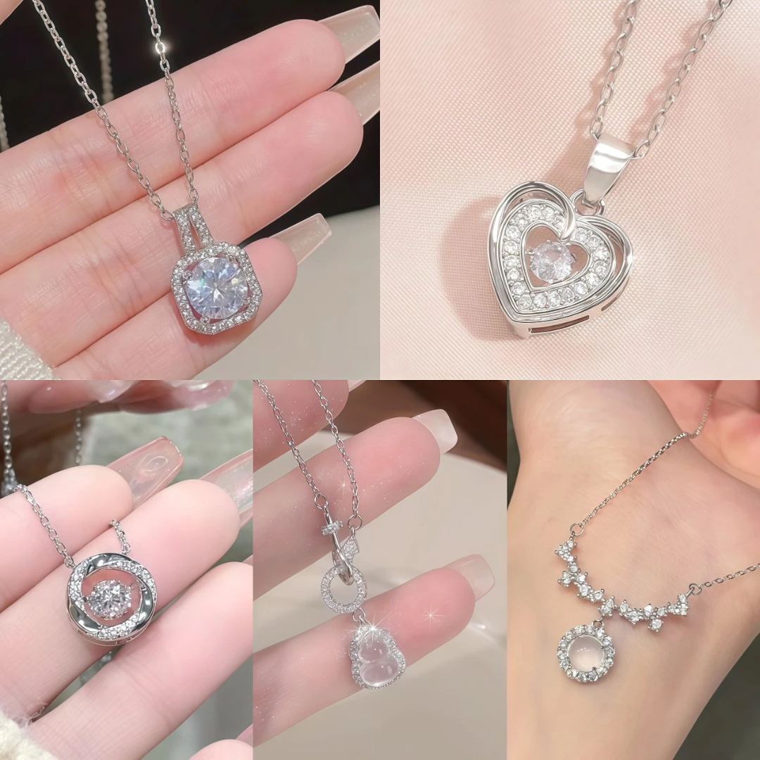 钛钢项链 钛钢项链 高保色时尚甜美气质简约精致韩版百搭项链集合