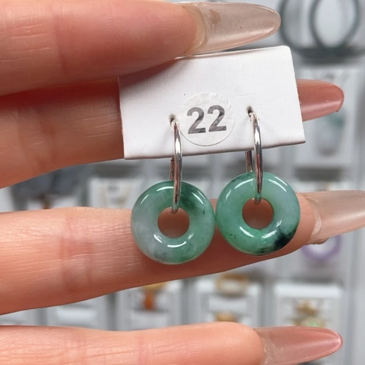 【闪购商品】翡翠耳饰银S925镶嵌耳饰