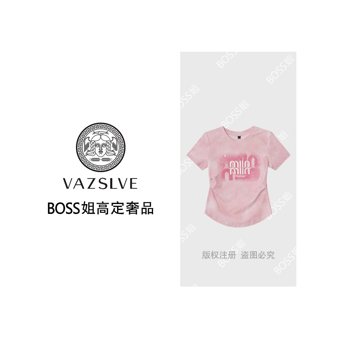 VAZSLVE/原创设计A79089新款洋气百搭休闲短袖