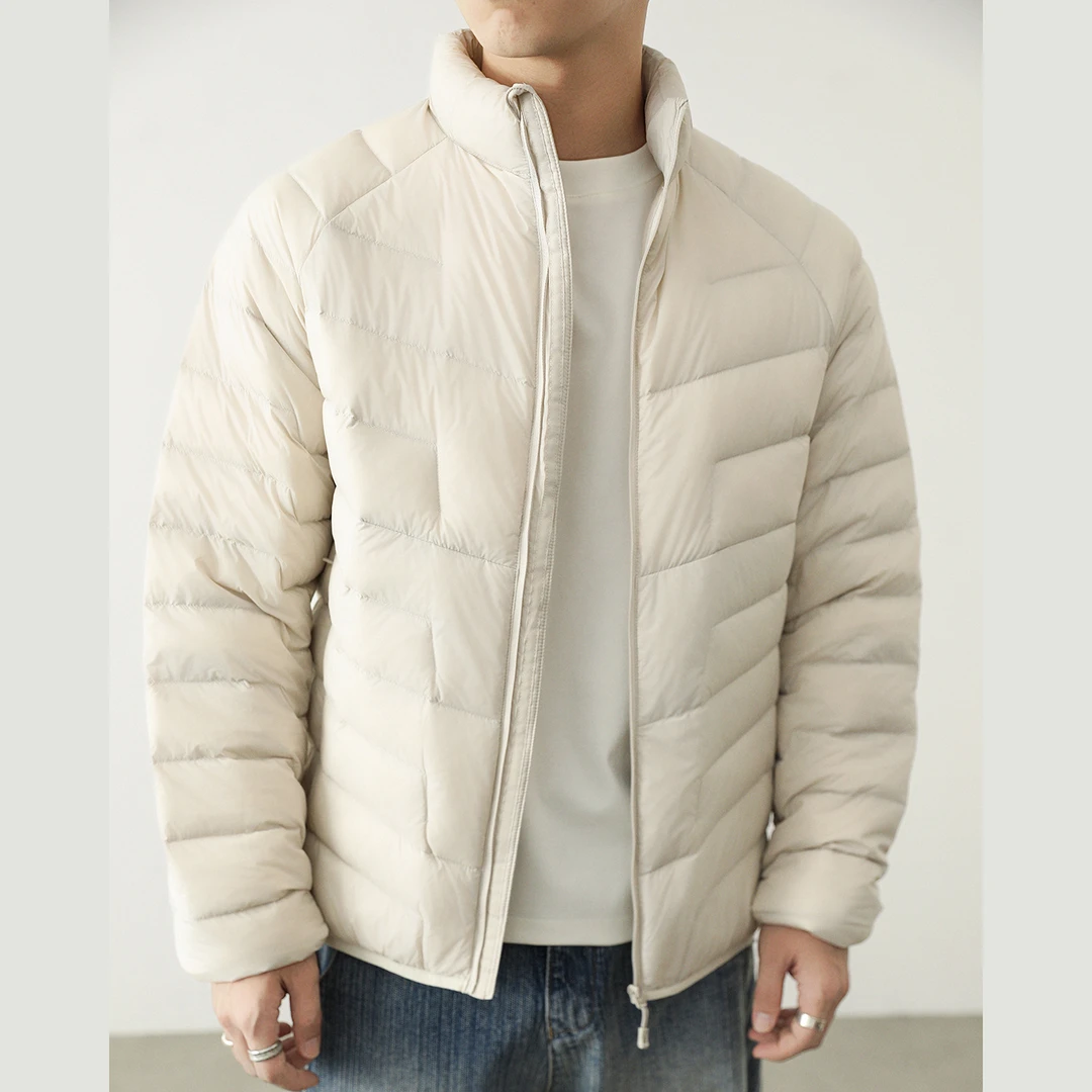 路易圣戈希男士轻薄韩版羽绒服男款立领外套休闲运动中年百搭男装