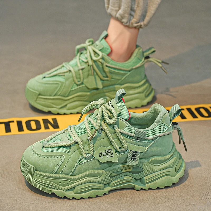 欧洲站男鞋秋冬季2025新款老爹鞋透气百搭厚底男士休闲厚底运动鞋