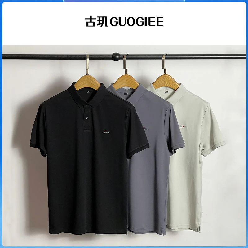 GUOGIEE/古玑【开叉款】夏季Polo衫男士短袖休闲爸爸夏季短袖