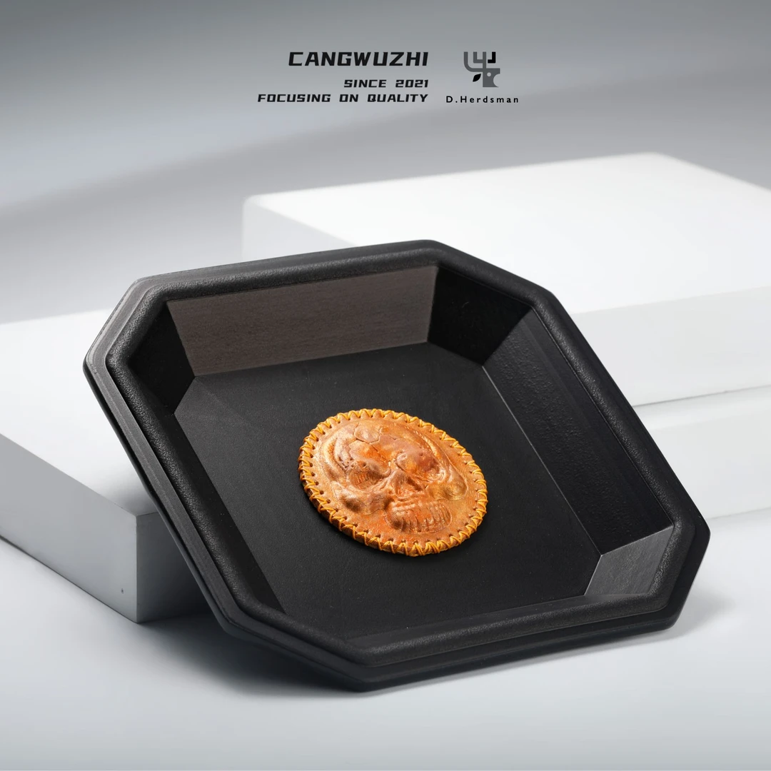 【藏物志】丁牧仁 文玩  黑 小方盘