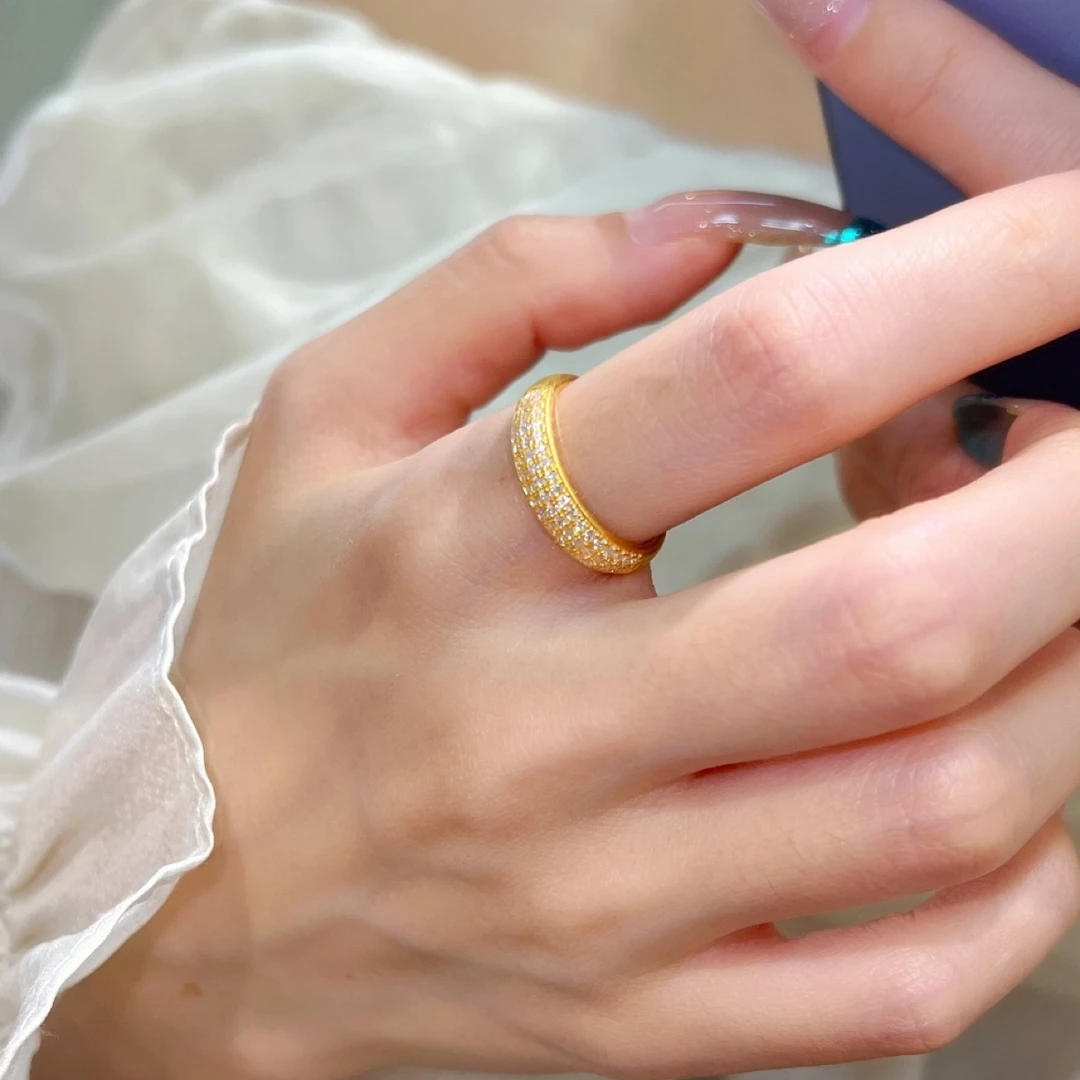 展厅专场【三排戒指】足金 999 轻奢高级黄金手戒指 附加195