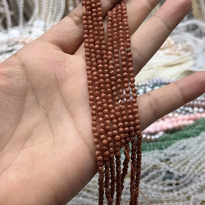 玛瑙/玉髓未镶嵌珠宝半成品一条3mm左右金沙石刻面