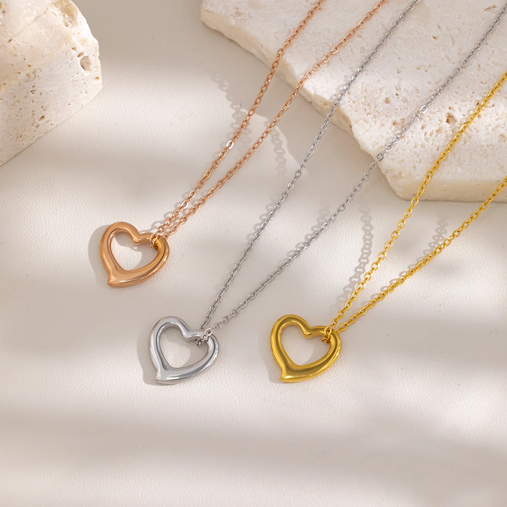 钛钢项链 爱心锁骨链情人节生日礼物送女友钛钢[纯粹之恋]N004