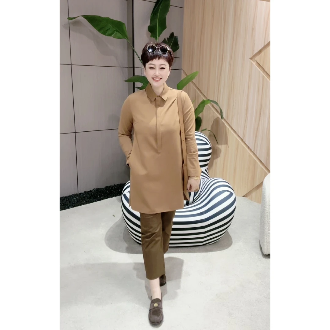 (微瑕介意勿拍)300g丝光棉时尚百搭简约休闲中长款连衣裙【6122】