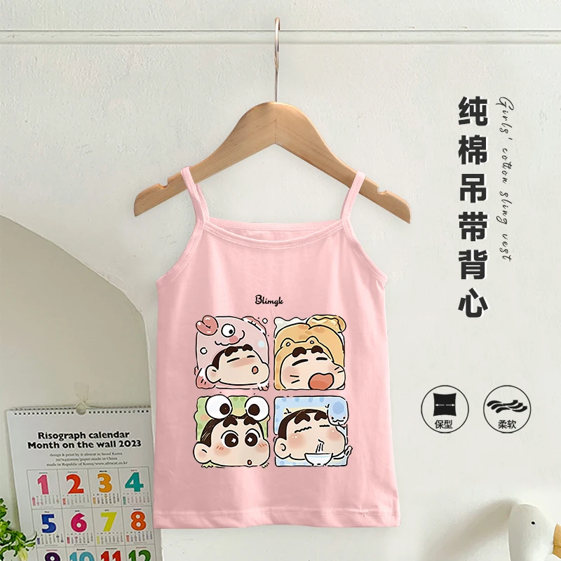 女童吊带上衣2025夏季新款卡通儿童印花休闲外穿小清新薄纯棉背心