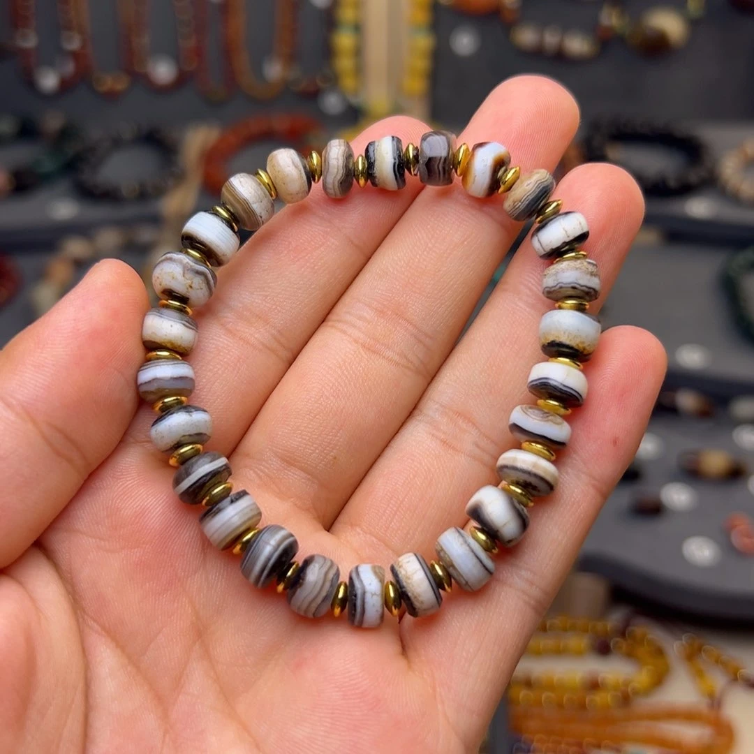 游***鱼玛瑙/玉髓手链合金