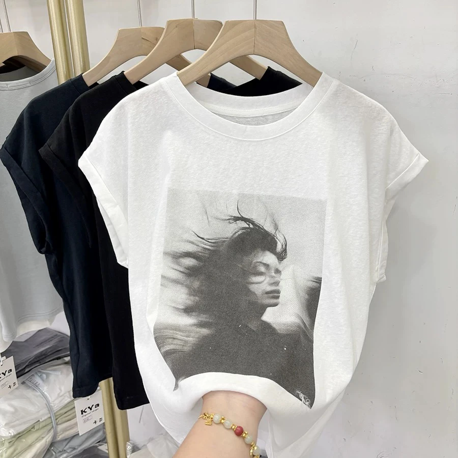 Moxie-222防晒长袖复古港风拼接染色T恤ins韩版非正式学院风