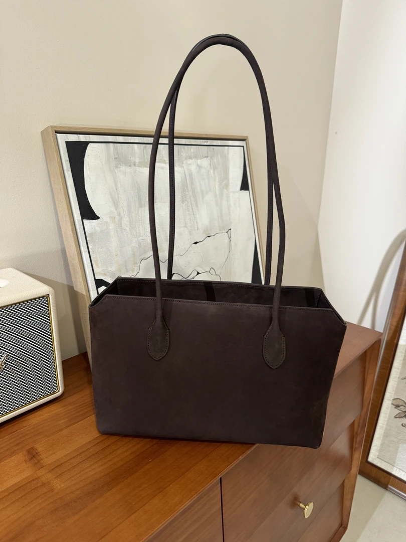 力荐 意大利进口小牛皮 row风大容量单肩包 托特包