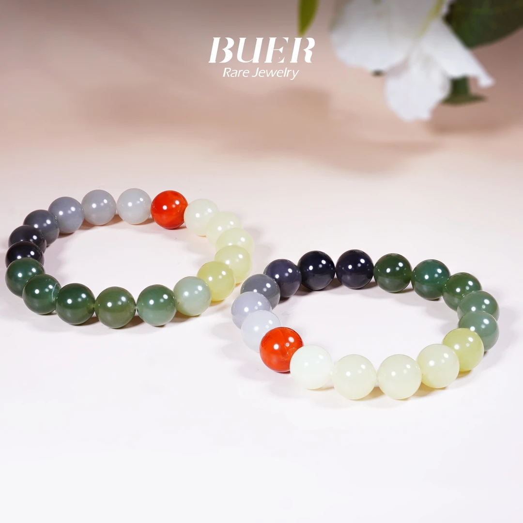 【不二】和田玉多宝单圈手串12mm（多样性发）