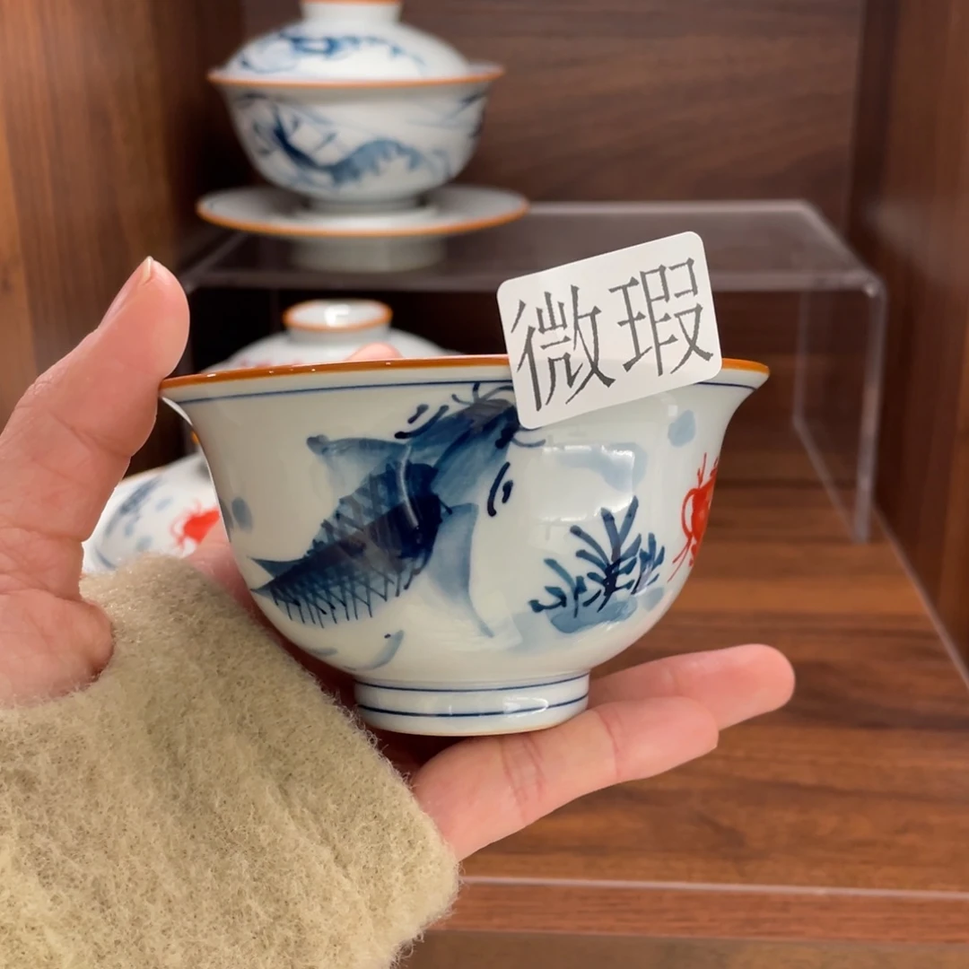 微瑕釉下彩纯手绘