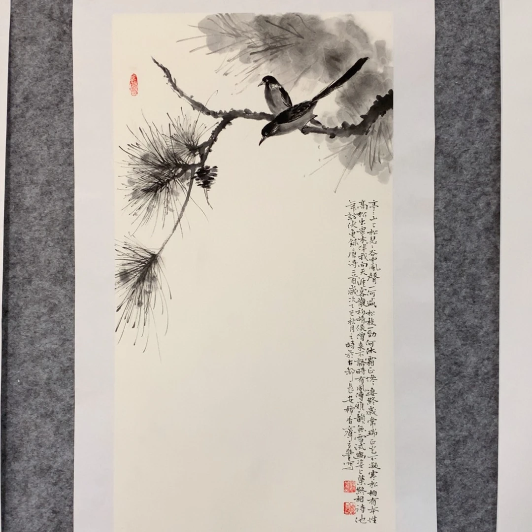 吴***签国画花鸟作品写意