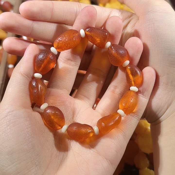 琥珀未镶嵌手链蜜蜡海漂手串