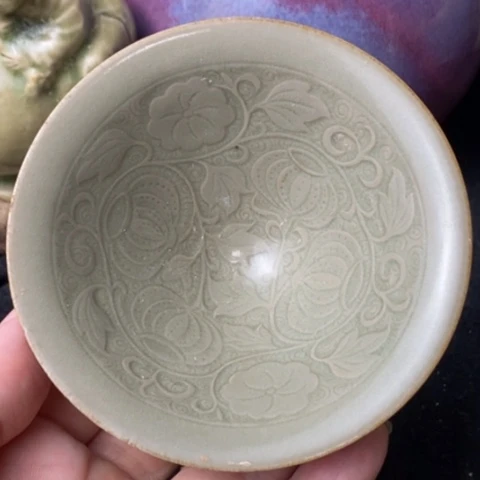 碗耀州窑印花斗笠盏