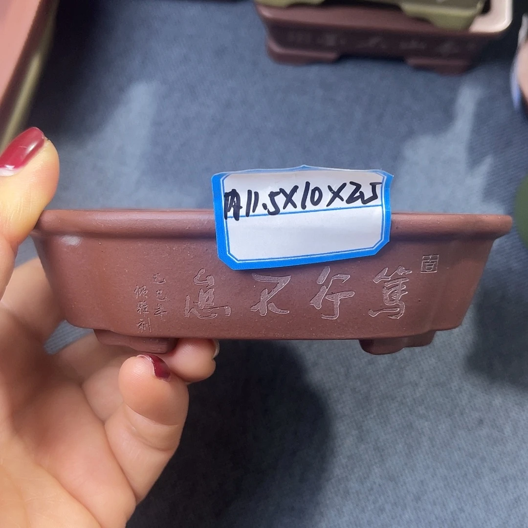 精选紫砂海棠小长方盆