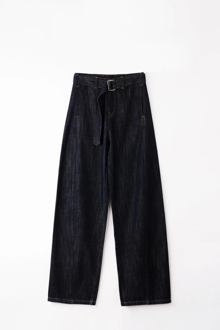 春款彩棉白牛阔腿直筒裤2A3K085G