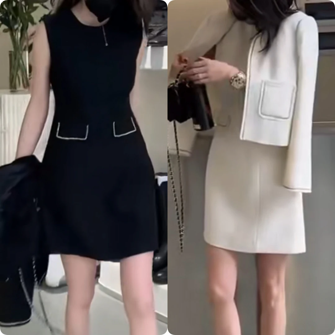 2025秋季新款时尚修身显瘦款女气质网红洋气两件套百搭款Z7226