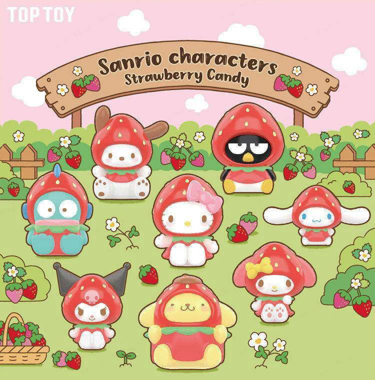 TOPTOY三丽鸥家族草莓糖系列MINI挂件萌粒摆件盲盒 正版盲盒摆件