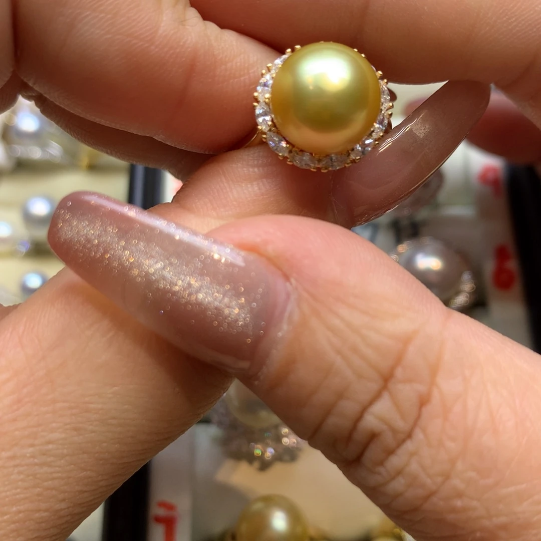 银S925镶嵌戒指海水珍珠