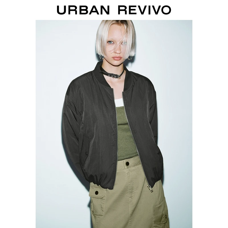 UR2025冬季新款女装琥珀流光风休闲简约拉链棉服UYY150064