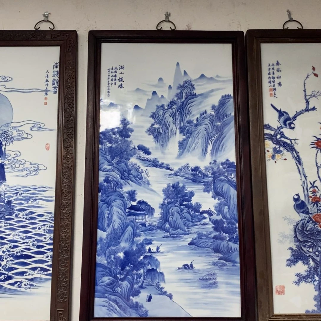 瓷片1.2*66*1景德镇瓷板画柴窑烧制