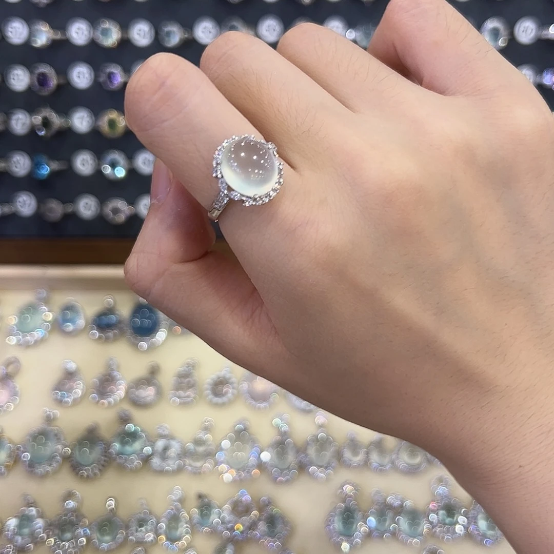 蛇纹石玉银S925镶嵌饰品小*一