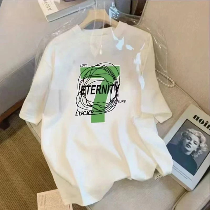 【小幸运专属】纯棉短袖t恤潮流印花{7}百搭复古休闲显瘦时尚上衣