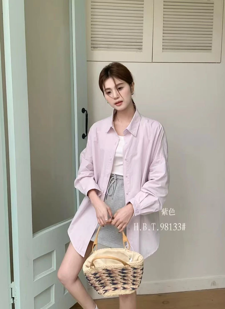 韩版衬衫女春夏新款慵懒宽松气质显瘦衬衣