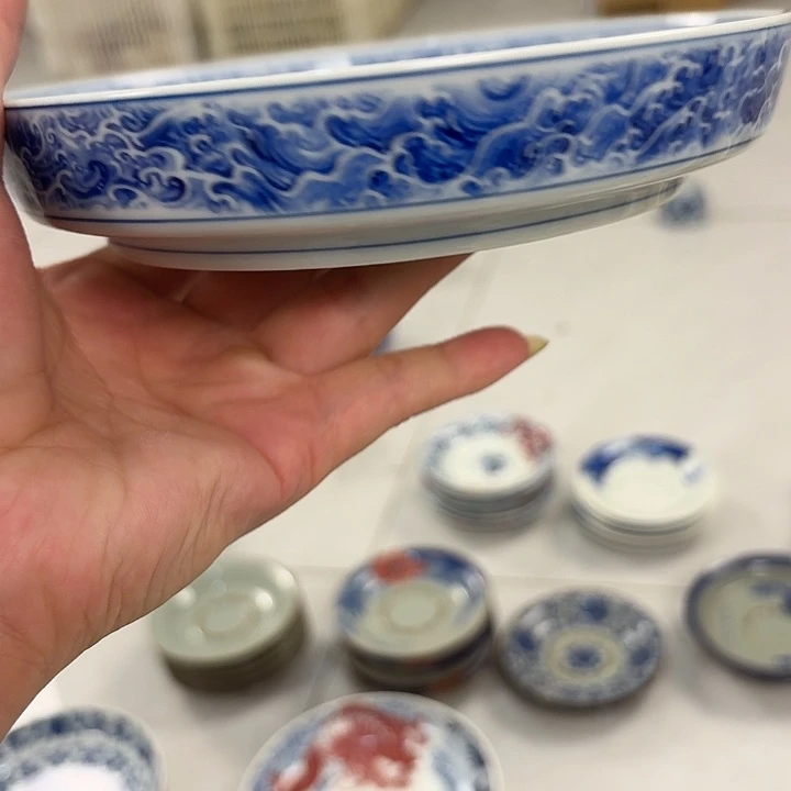 瓷片墨龙吸水大胡乘景德镇