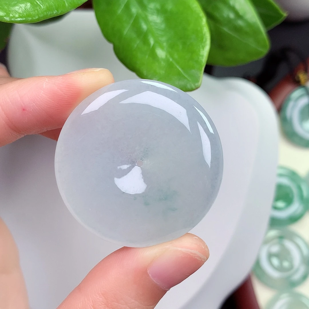 翡翠未镶嵌颈饰平安扣36.2.1-5.8mm