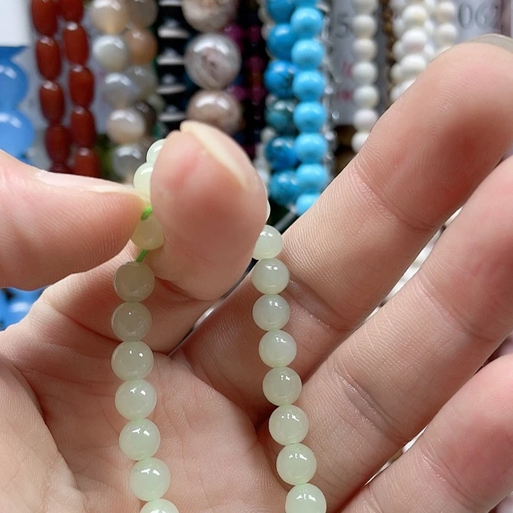 糖***猪未镶嵌玛瑙/玉髓珠宝半成品一圈6mm