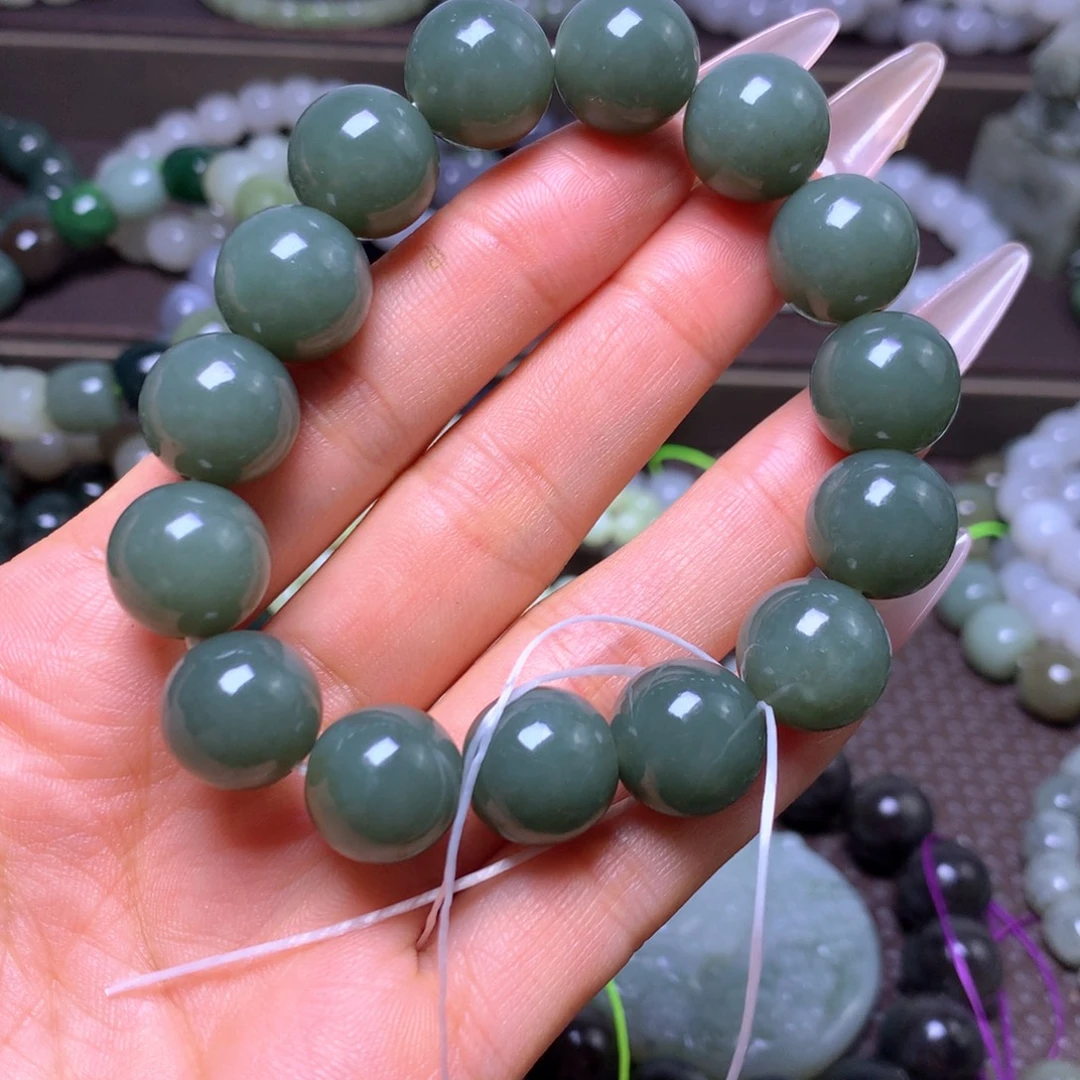 和田玉未镶嵌手串卡14