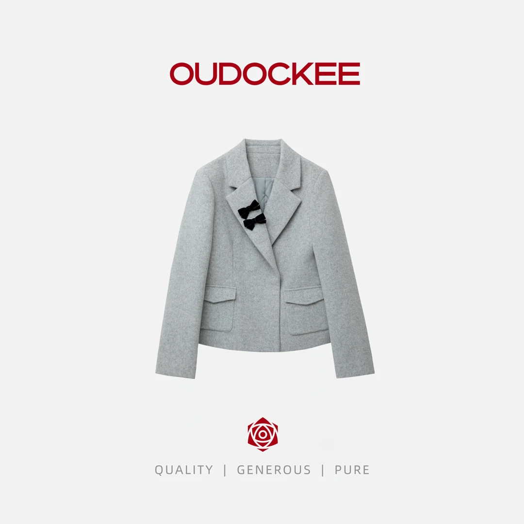 OUDOCKEE 鸥鸥【灰公主】韩系新款重工高级感休闲西装 JACX805T