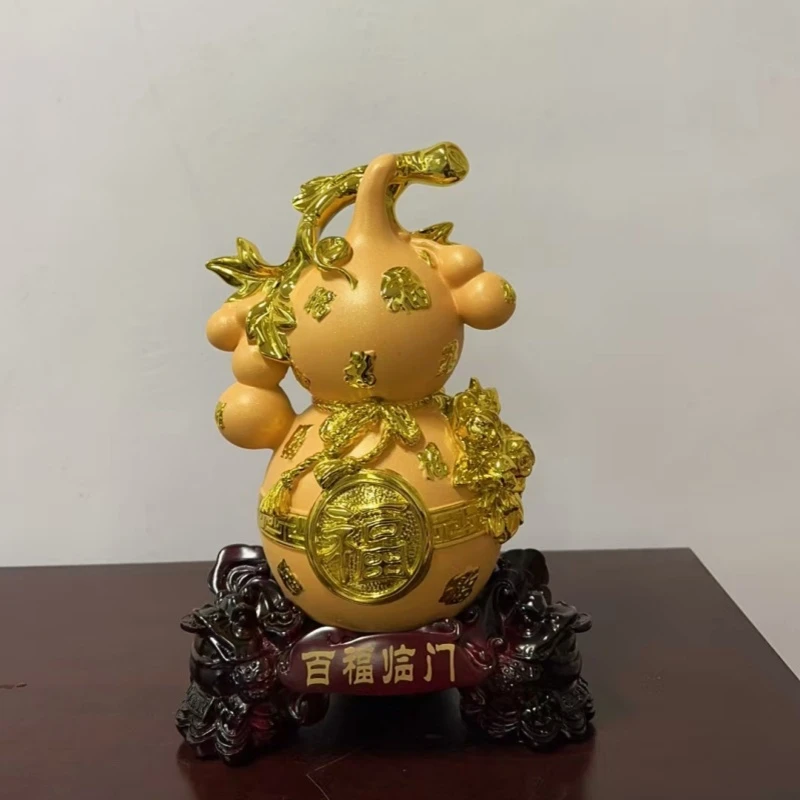 百福葫芦绒沙金高档摆件（清货长25高35）