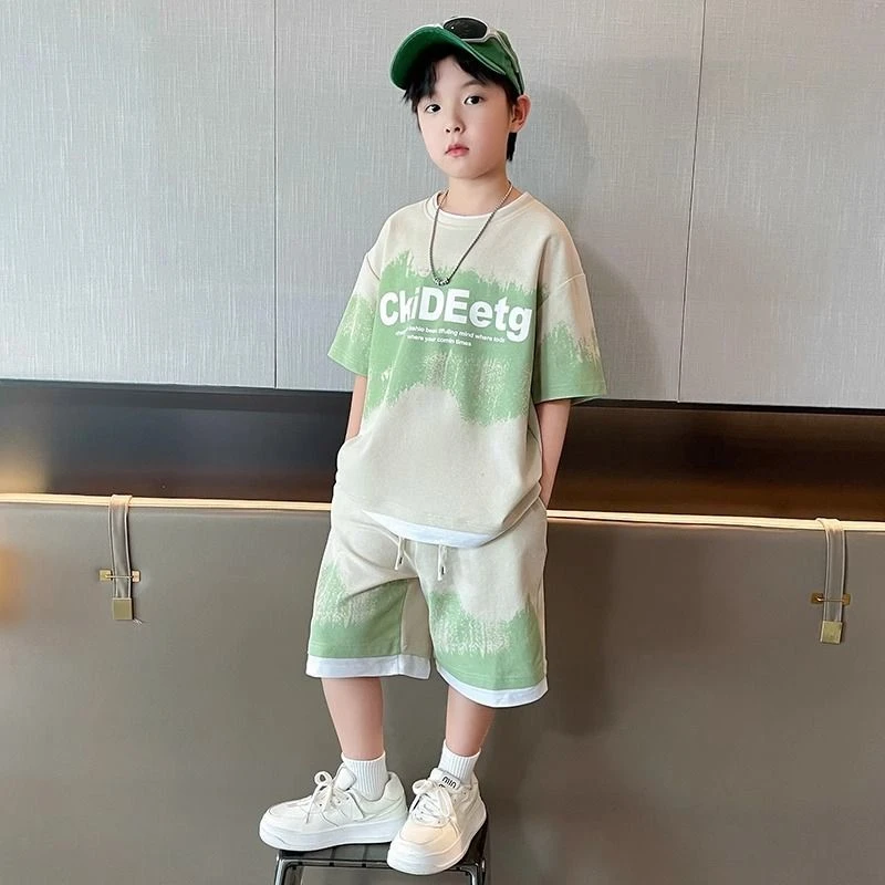 男童夏装套装小男孩短袖短裤运动两件套夏季儿童服装中大童帅气潮