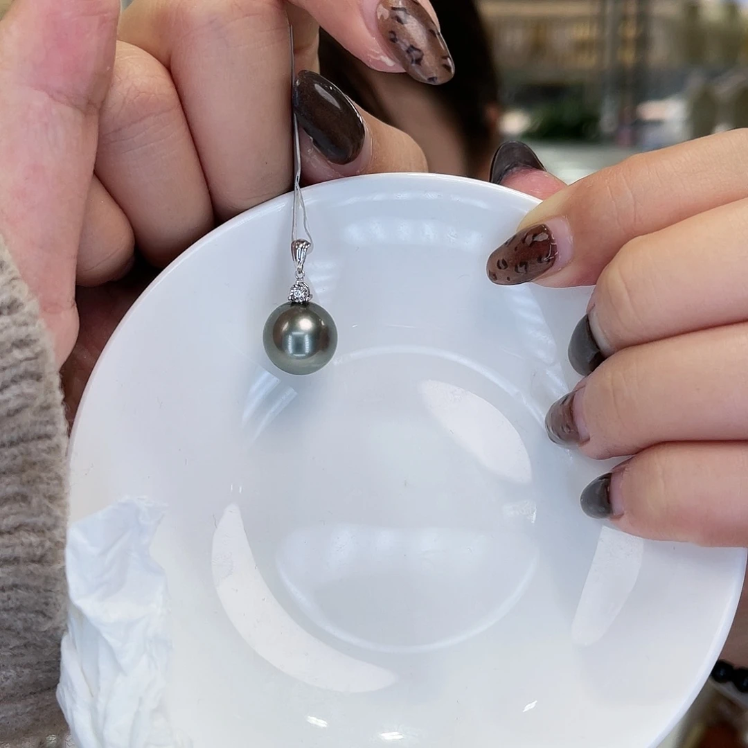海水珍珠吊坠(不含链)18K金镶嵌