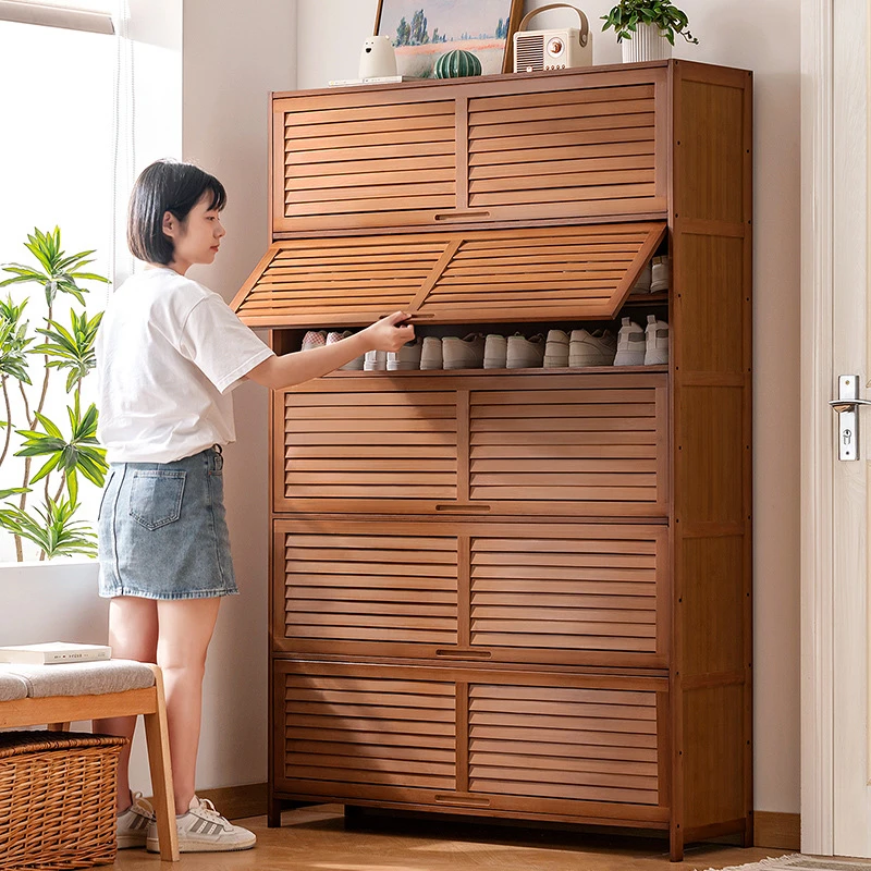 鞋柜高款立式入户柜一体门口玄关柜门外走廊家用家具高颜值