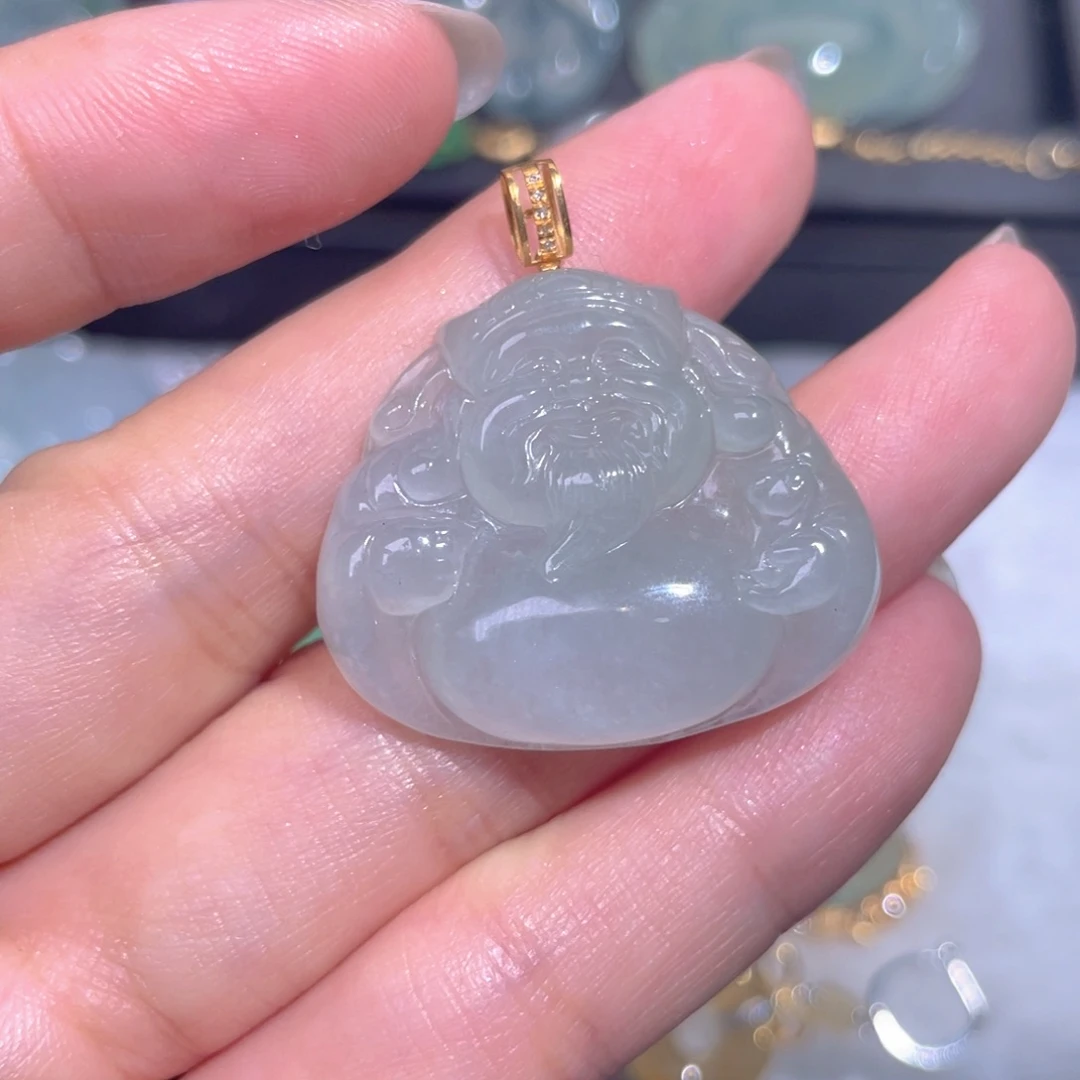 颈饰18K金镶嵌翡翠翡翠