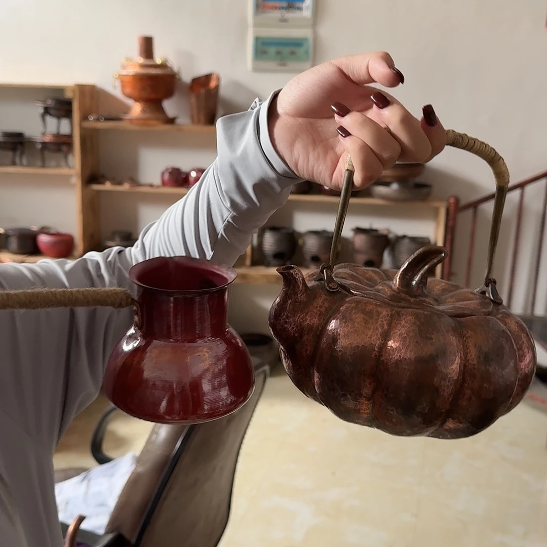 王***锟紫铜手工制作壶+侧把